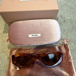 Miu Miu Logo Tortoise Sunglasses